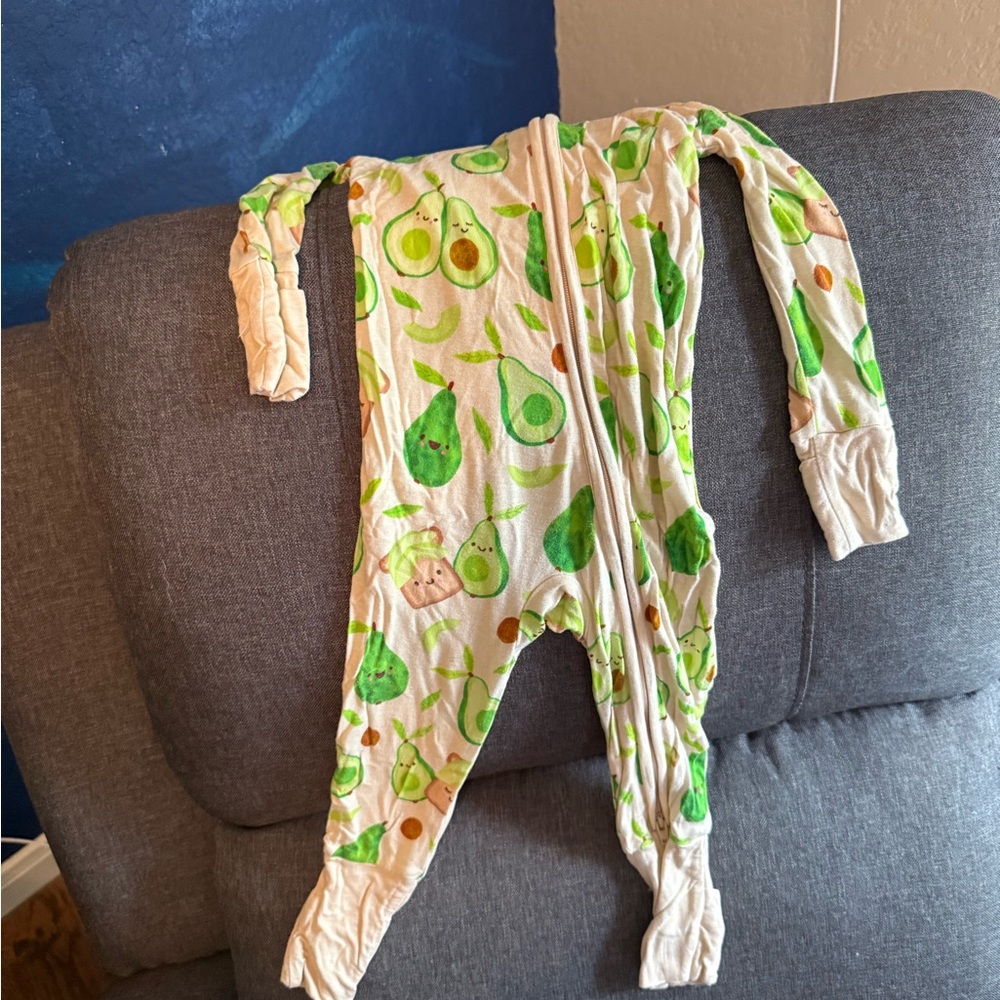 Little Sleepies Green and Cream Avocado Footies